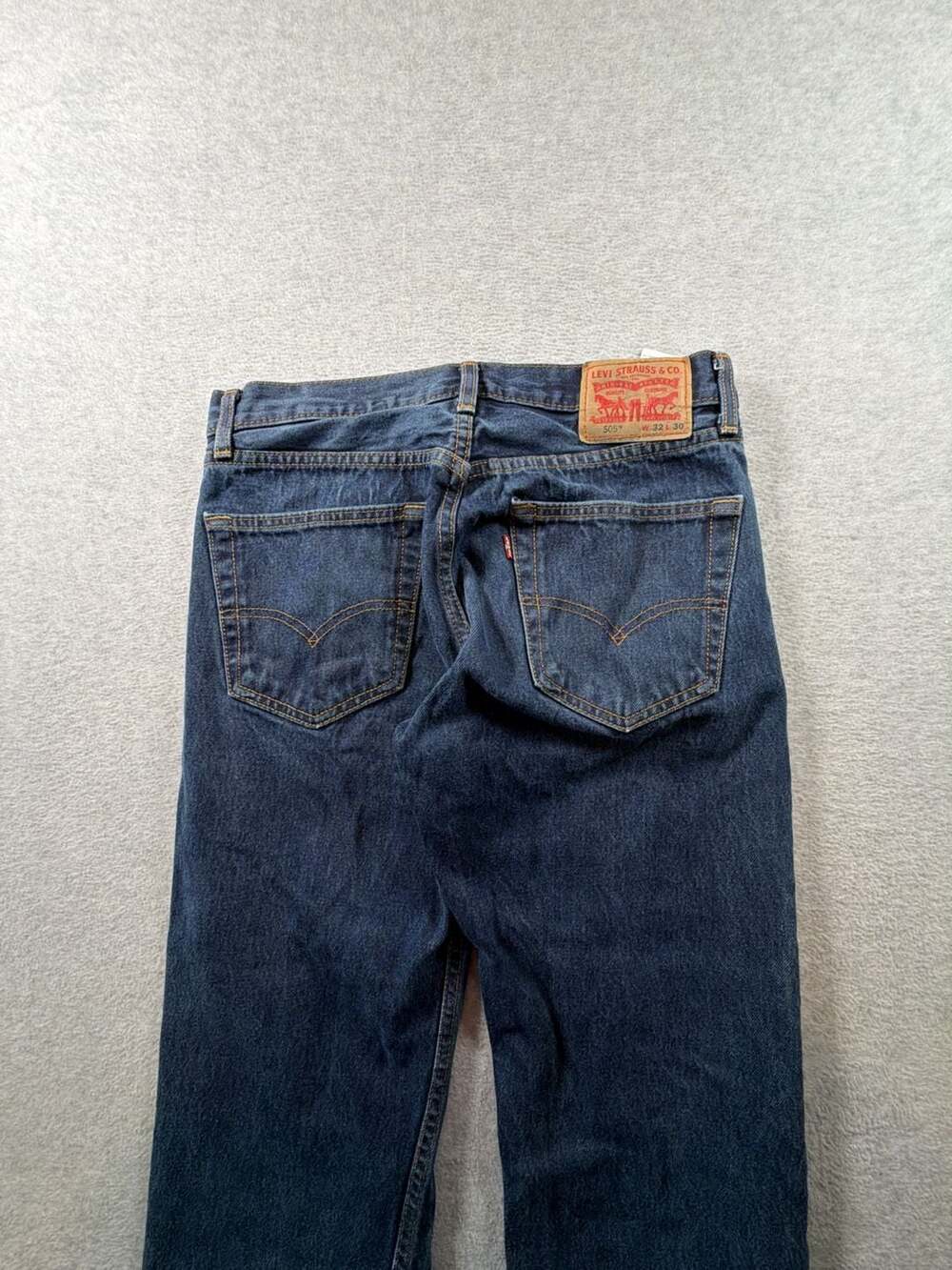 Levi's 505 Regular Fit Straight Leg Jeans Dark Wash - Picture 7 of 8
